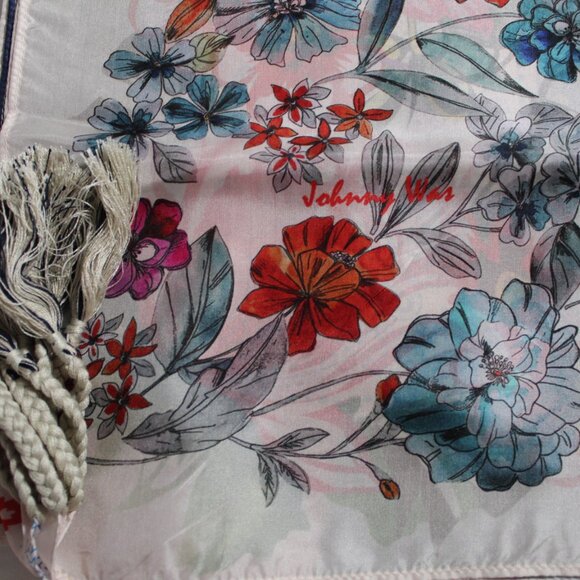 NWT Johnny Was Biya JWLA 3J Workshop Tango Silk Scarf Wrap Shawl Tassels… - Picture 4 of 8